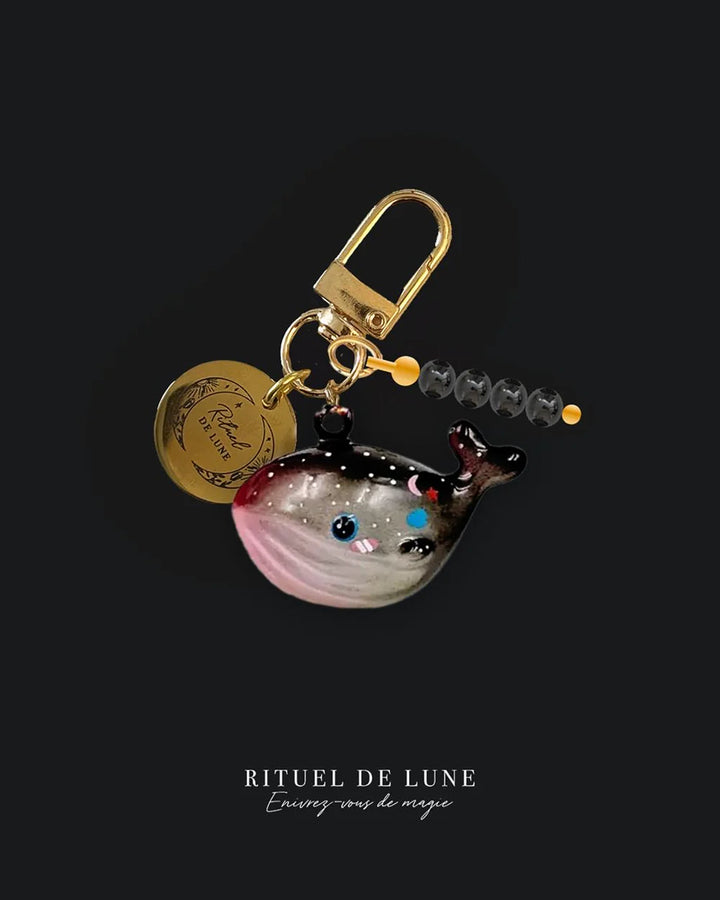 Porte clé gri-gri baleine enchantée Maneki Kujira