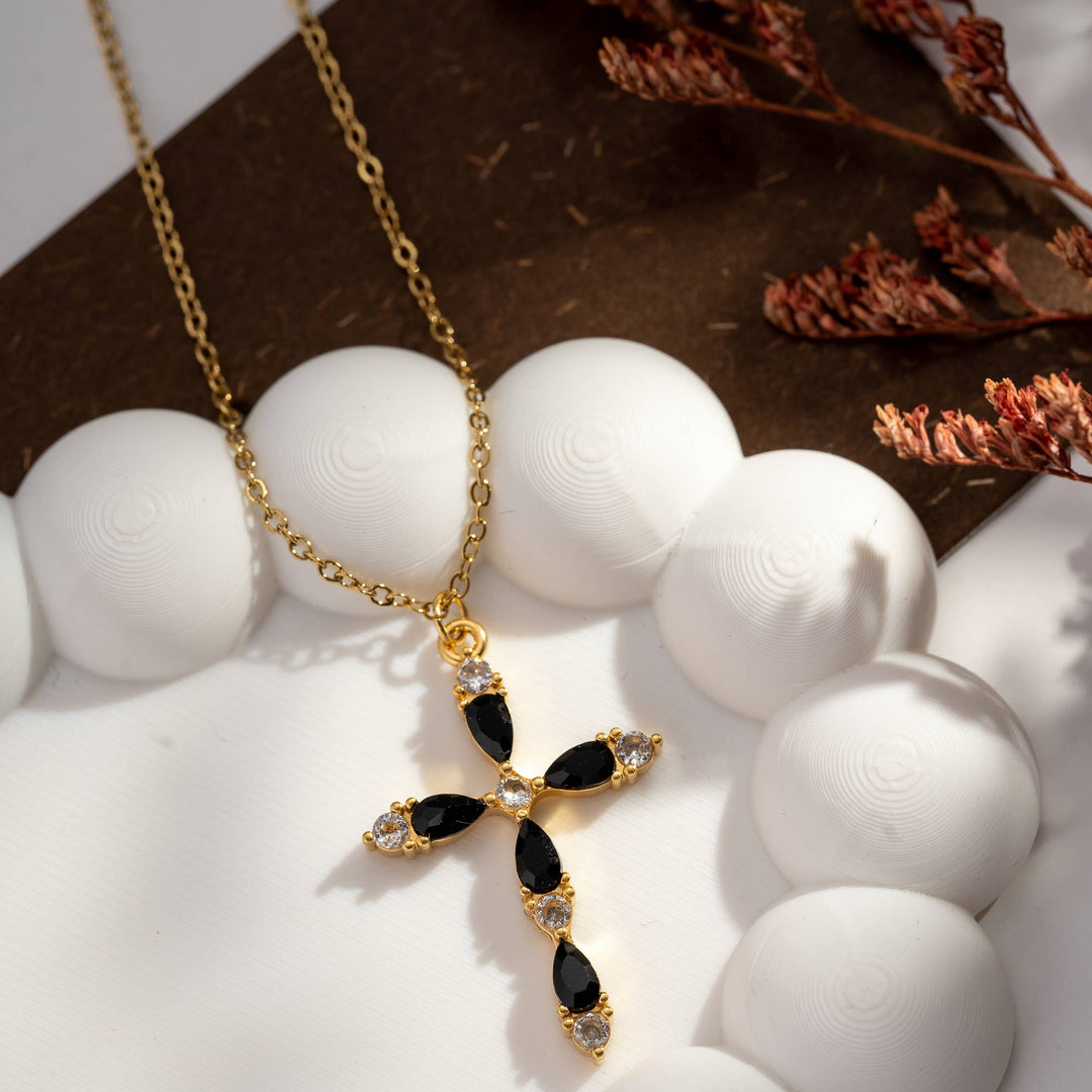 Collier - Croix Noir