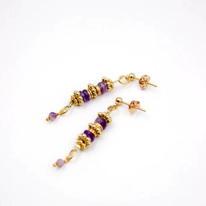 Boucles d'oreilles tige heishi Jane - Couleurs au choix