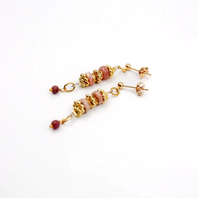 Boucles d'oreilles tige heishi Jane - Couleurs au choix