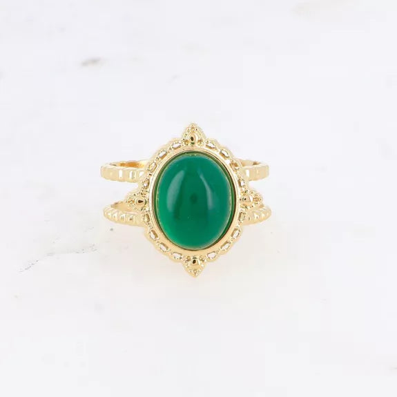 Bague Galinatine - Agate verte