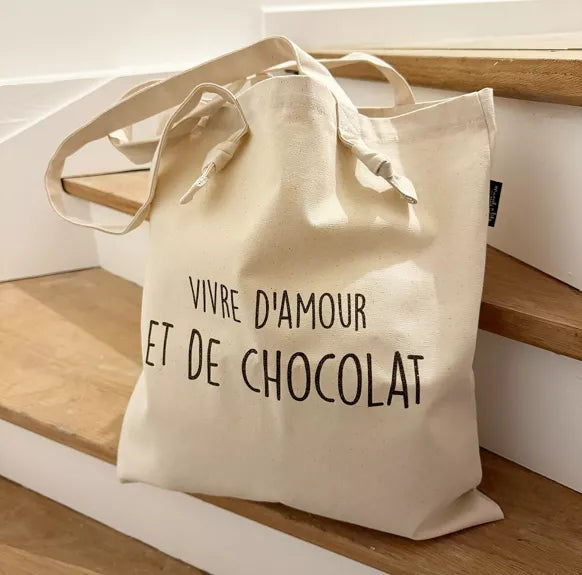 Tote-Bag " Vivre d'Amour et de chocolat"