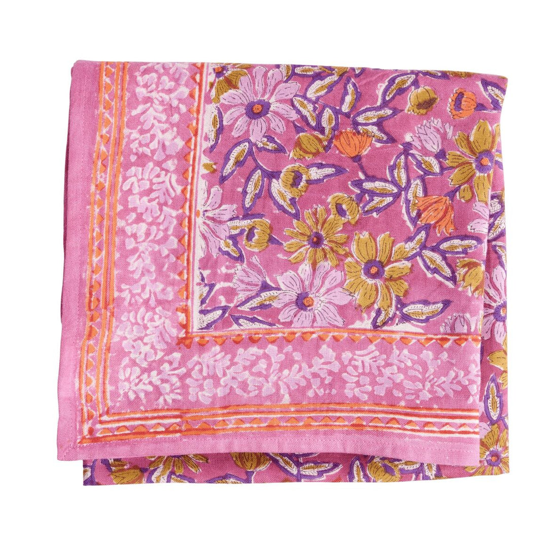 Foulard imprimé "Fleurs Indiennes" Meera orchidée