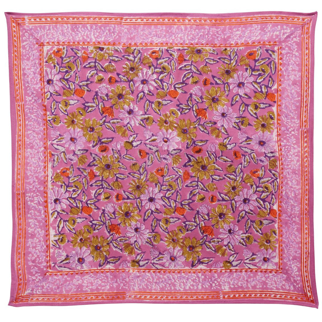 Foulard imprimé "Fleurs Indiennes" Meera orchidée