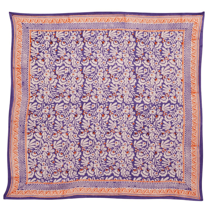 Foulard imprimé "Fleurs Indiennes" Iris violine