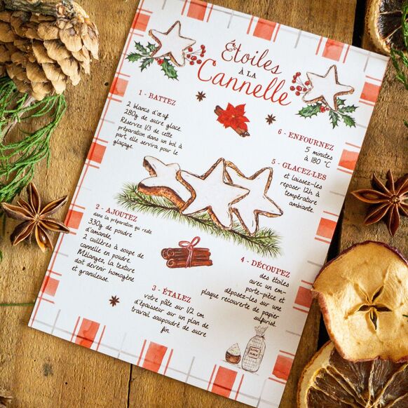 Carte recette - Etoiles à la cannelle