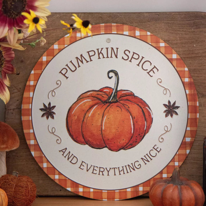 Plaque déco métal Pumpkin Spice