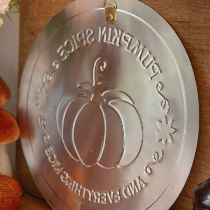 Plaque déco métal Pumpkin Spice