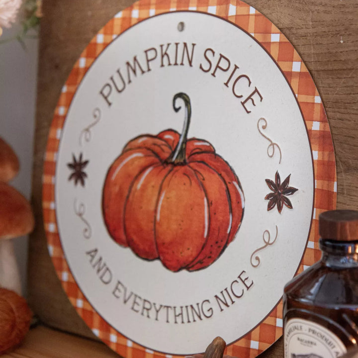 Plaque déco métal Pumpkin Spice