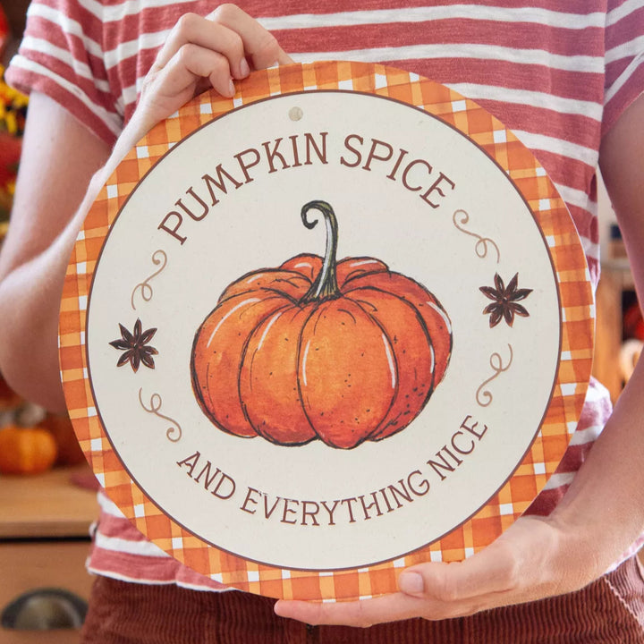 Plaque déco métal Pumpkin Spice