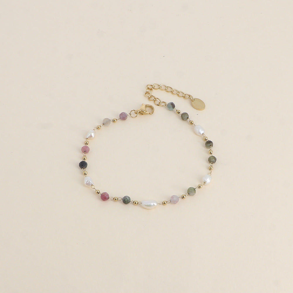 Bracelet Lou- doré tourmaline