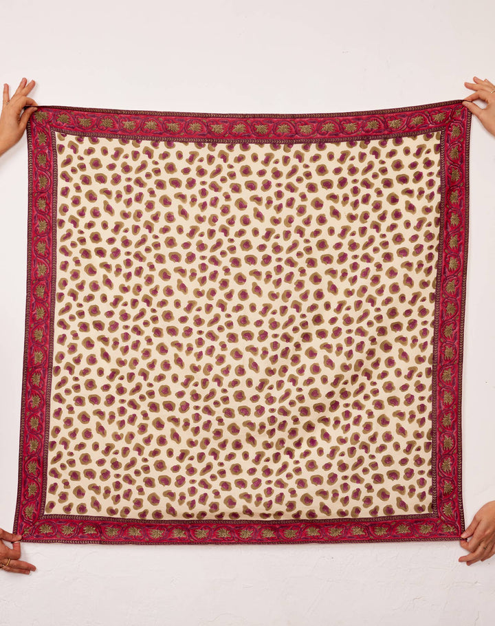 FOULARD TWILL DE COTON FUCHSIA LEANDRO