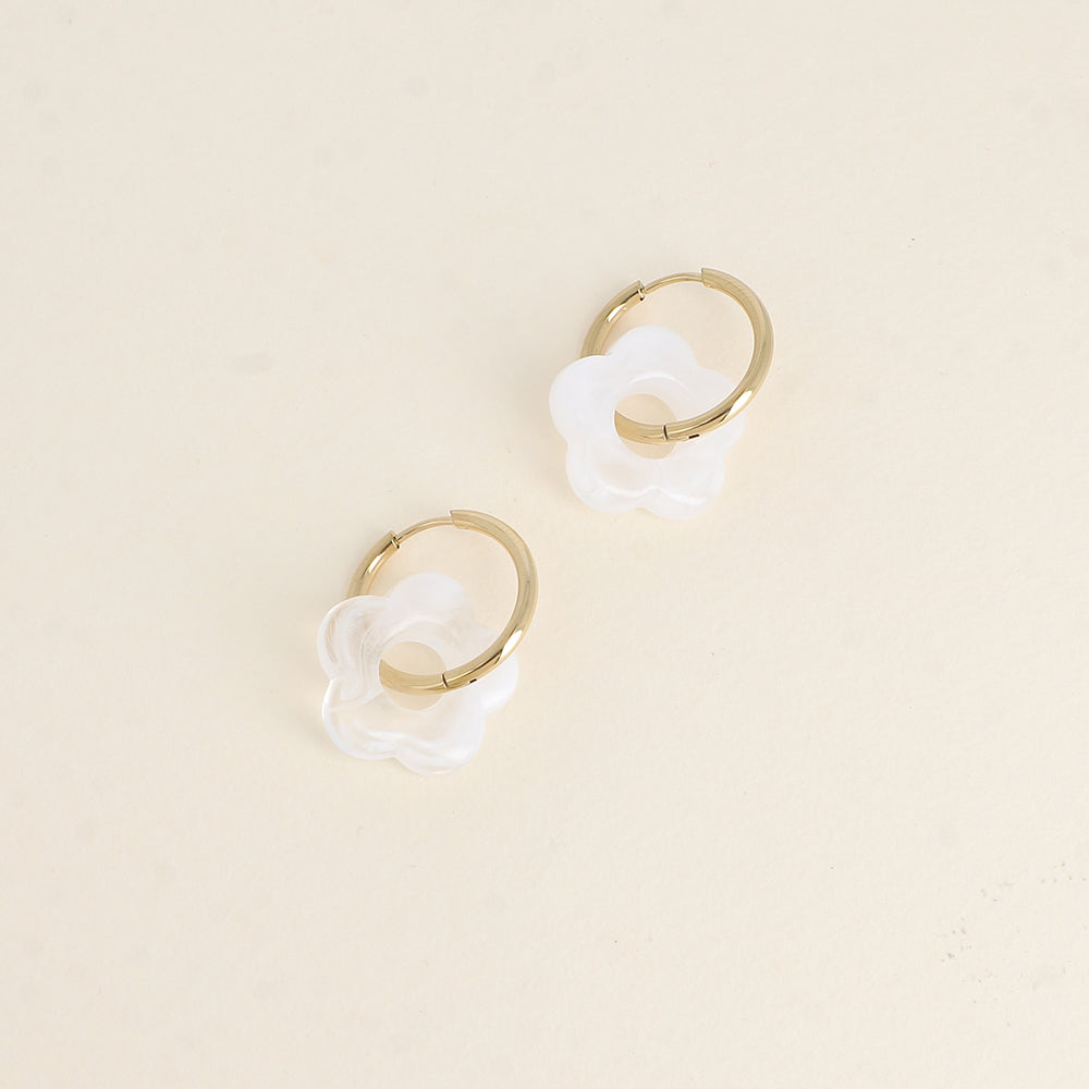 Créoles Fleurs - Blanc
