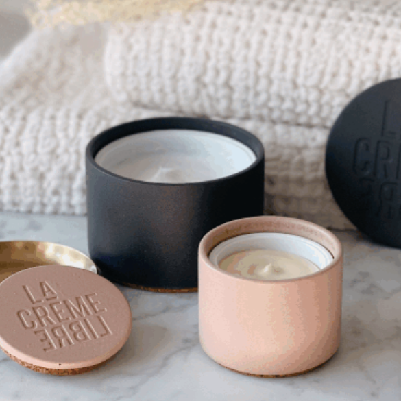 Crème originale visage - Pot en béton rose - Recharge au choix