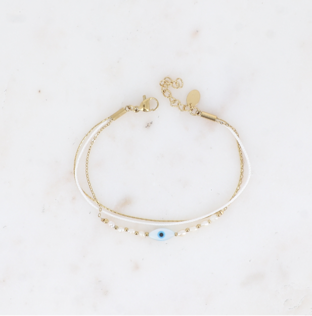 Bracelet Hella - doré perles d'eau douce