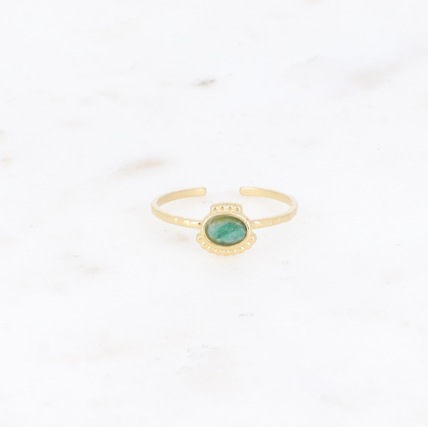 Bague Lunates - doré turquoise africaine