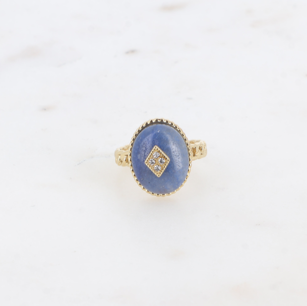 Bague Moka - Aventurine bleue