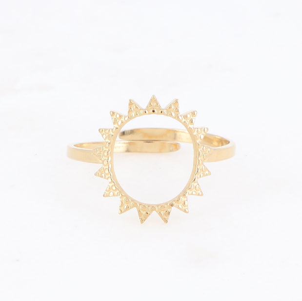 Bague soleil dorée