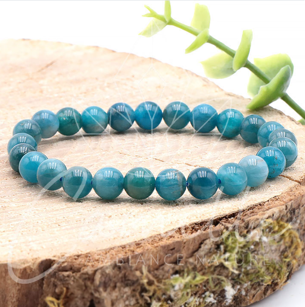 Bracelet boule enfant - Apatite bleu