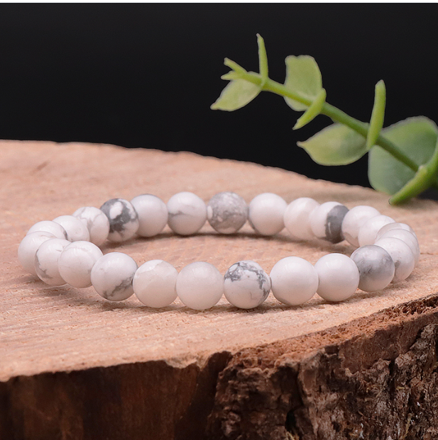 Bracelet boule enfant - Howlite Blanche