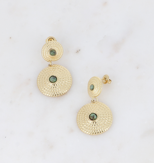 Boucles d'oreilles - Cely Jaspe verte