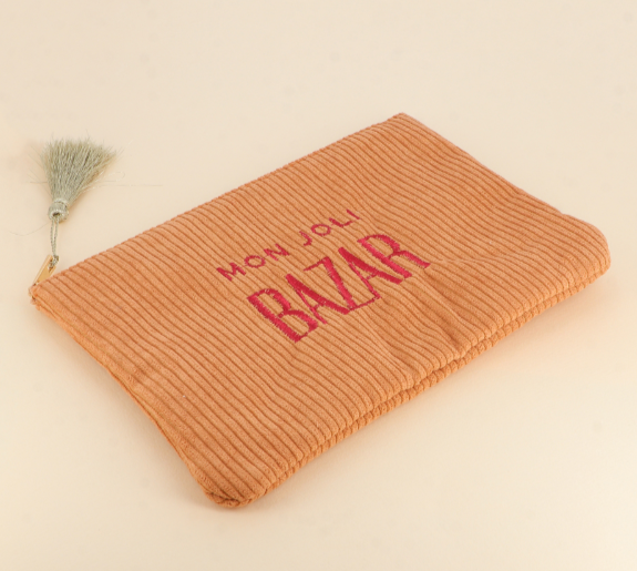 Trousse mon joli BAZAR - velours côtelé