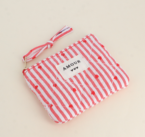 Porte monnaie "Amour" - Rose coeur