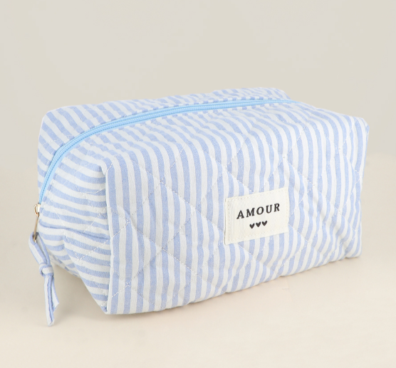 Trousse de toilette - Rayures bleu