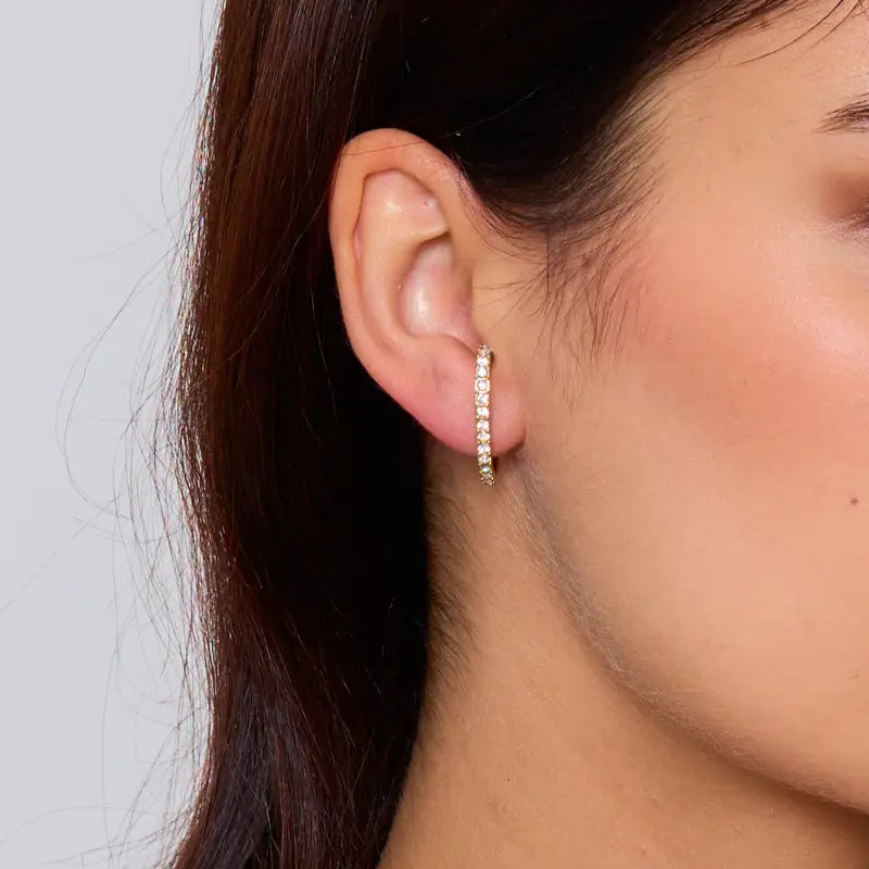 Boucles d'oreilles - Arc strassées doré