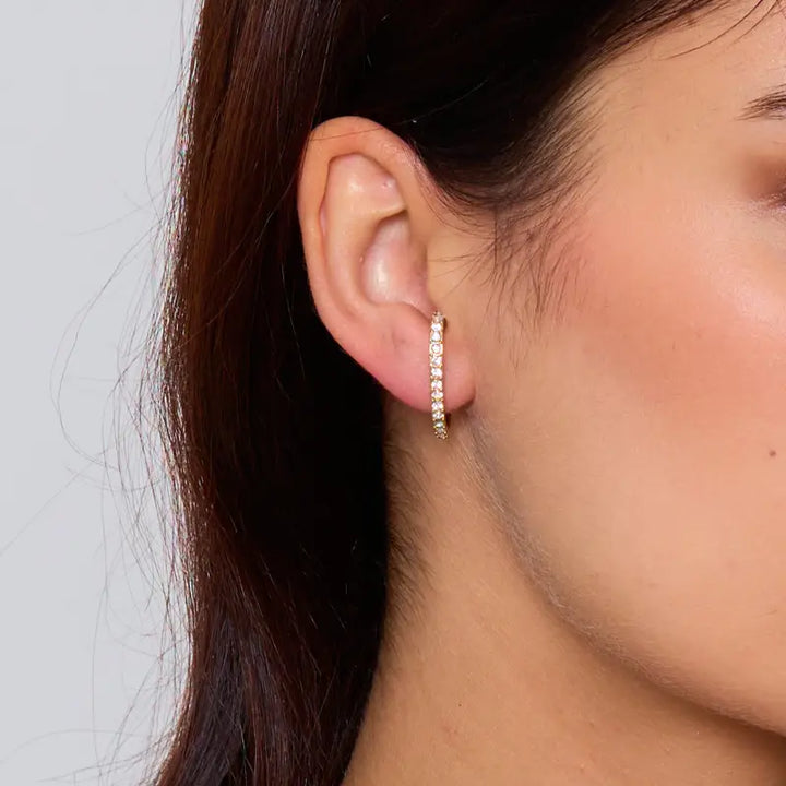 Boucles d'oreilles - Arc strassées doré