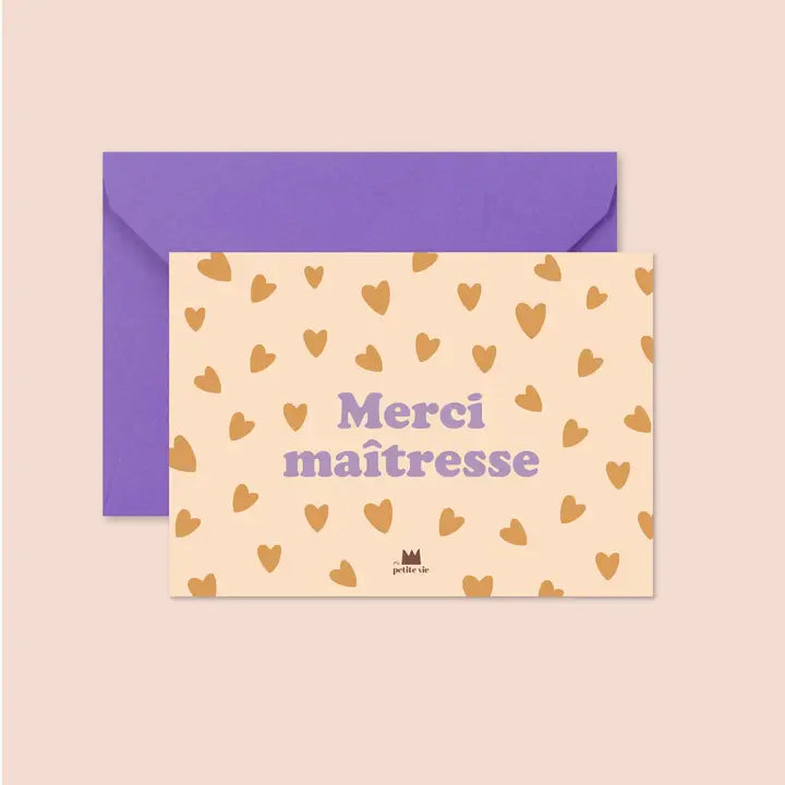 Carte + enveloppe - Merci maîtresse