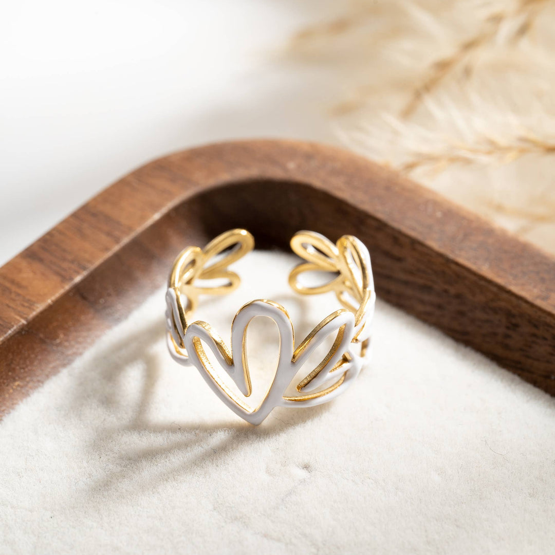 Bague - Heart Blanc