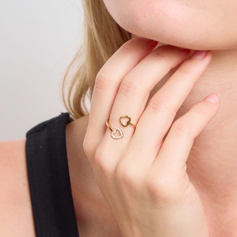 Bague doré Eline - coeur