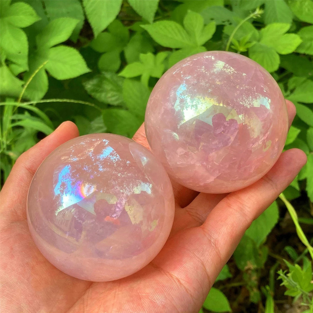 Sphère quartz rose aura