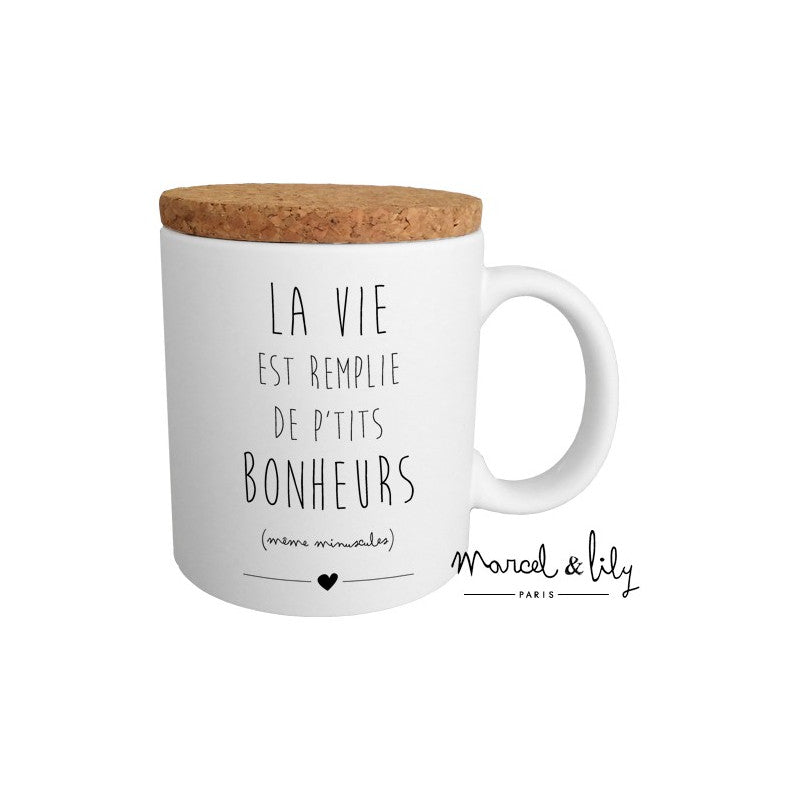 Mug "La Vie Est Remplie De P'tits Bonheurs"  - Marcel et lily