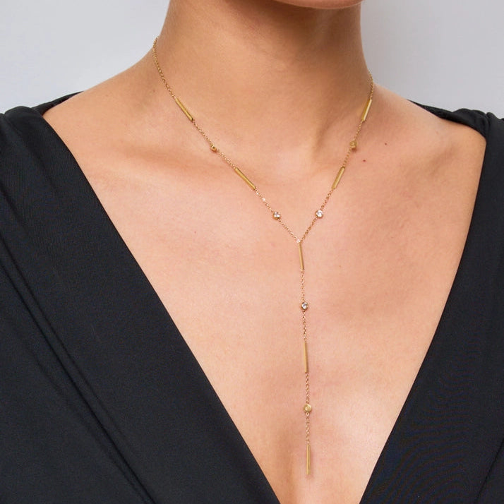 Collier Y - Naila doré