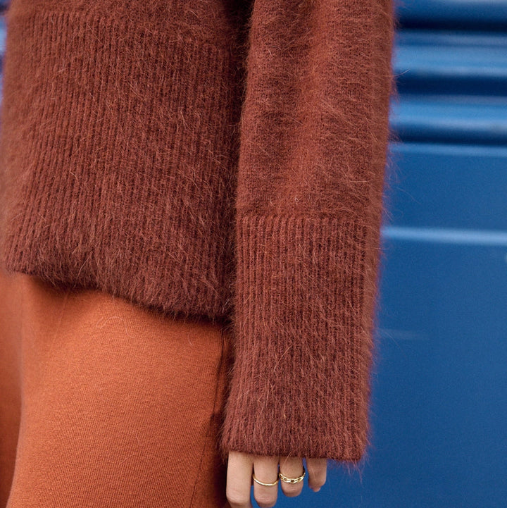 Pull Arthur en angora col montant Moka